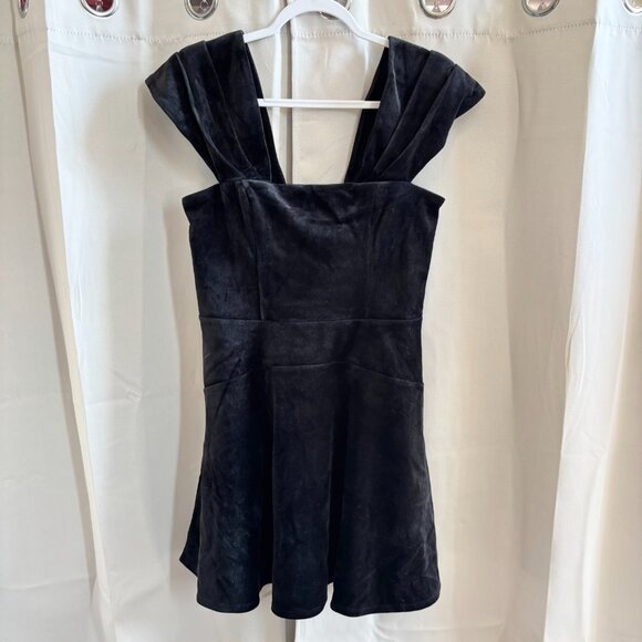 Express Womens Dress Medium Black Velvet Whimsigoth Dark Fairy Event Y2K 18985 - Picture 1 of 12